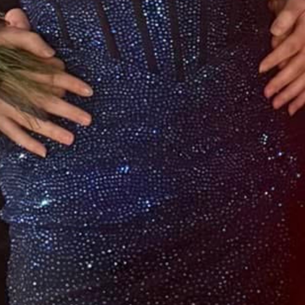 Sherri Hill Navy Blue Mini Dress